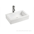 Lavabo de baño de cerámica color blanco SELORA